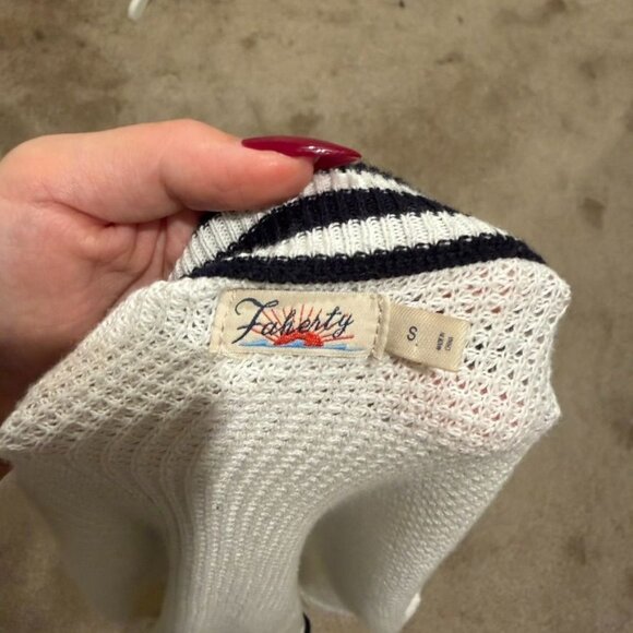 Faherty Throwback Waffle Knit Crewneck Sweater Size Small - Picture 5 of 5